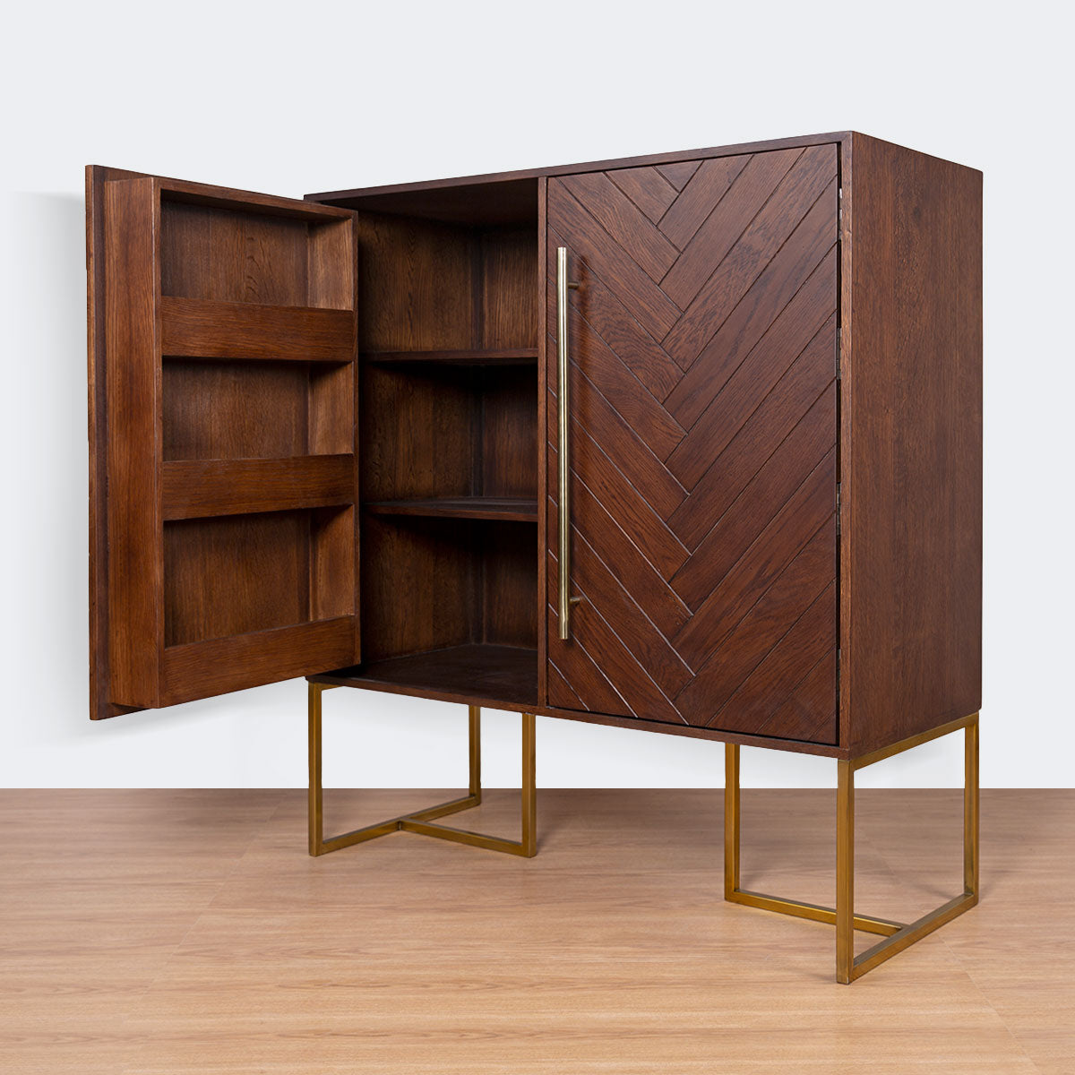 Walnut Gold Bar Cabinet – IAAH