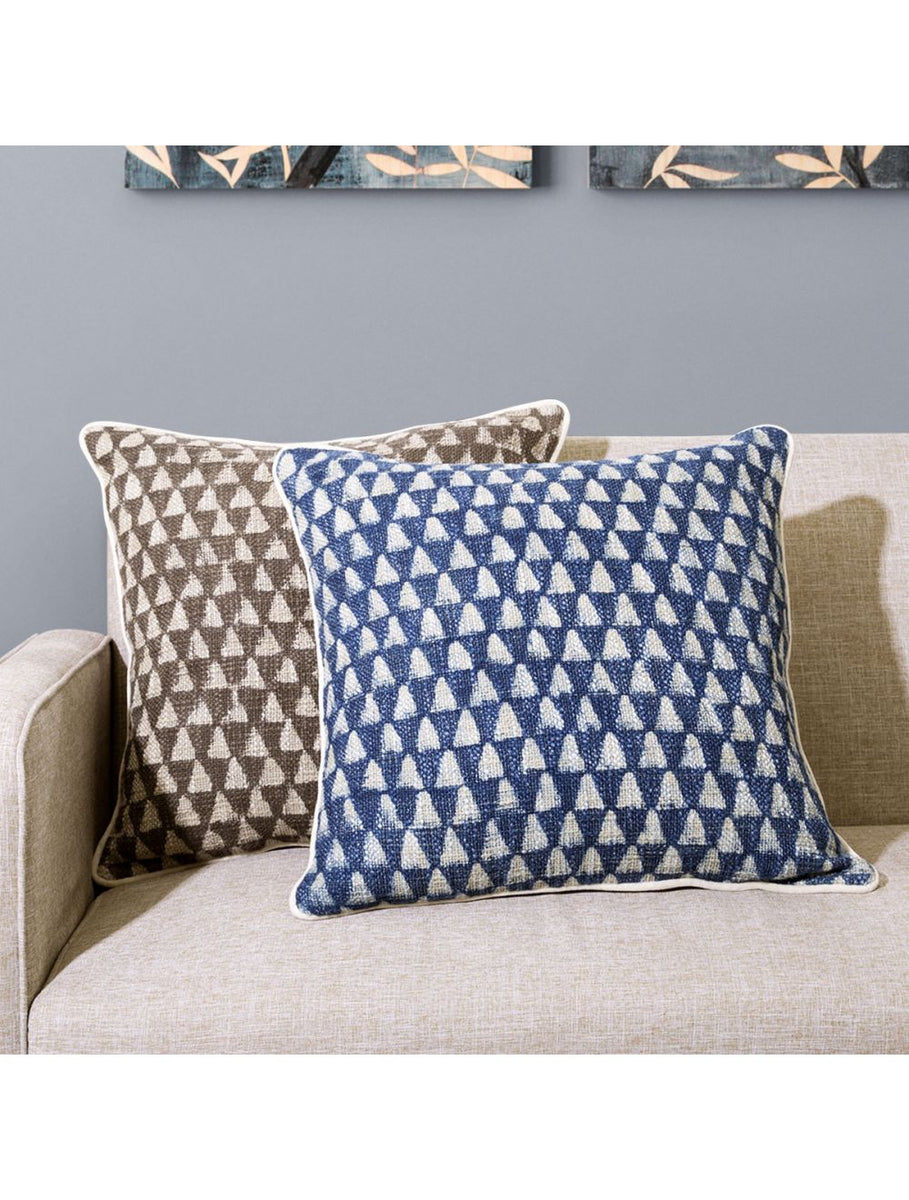 Isosceles Cushion with Hand Block Print Design - IAAH