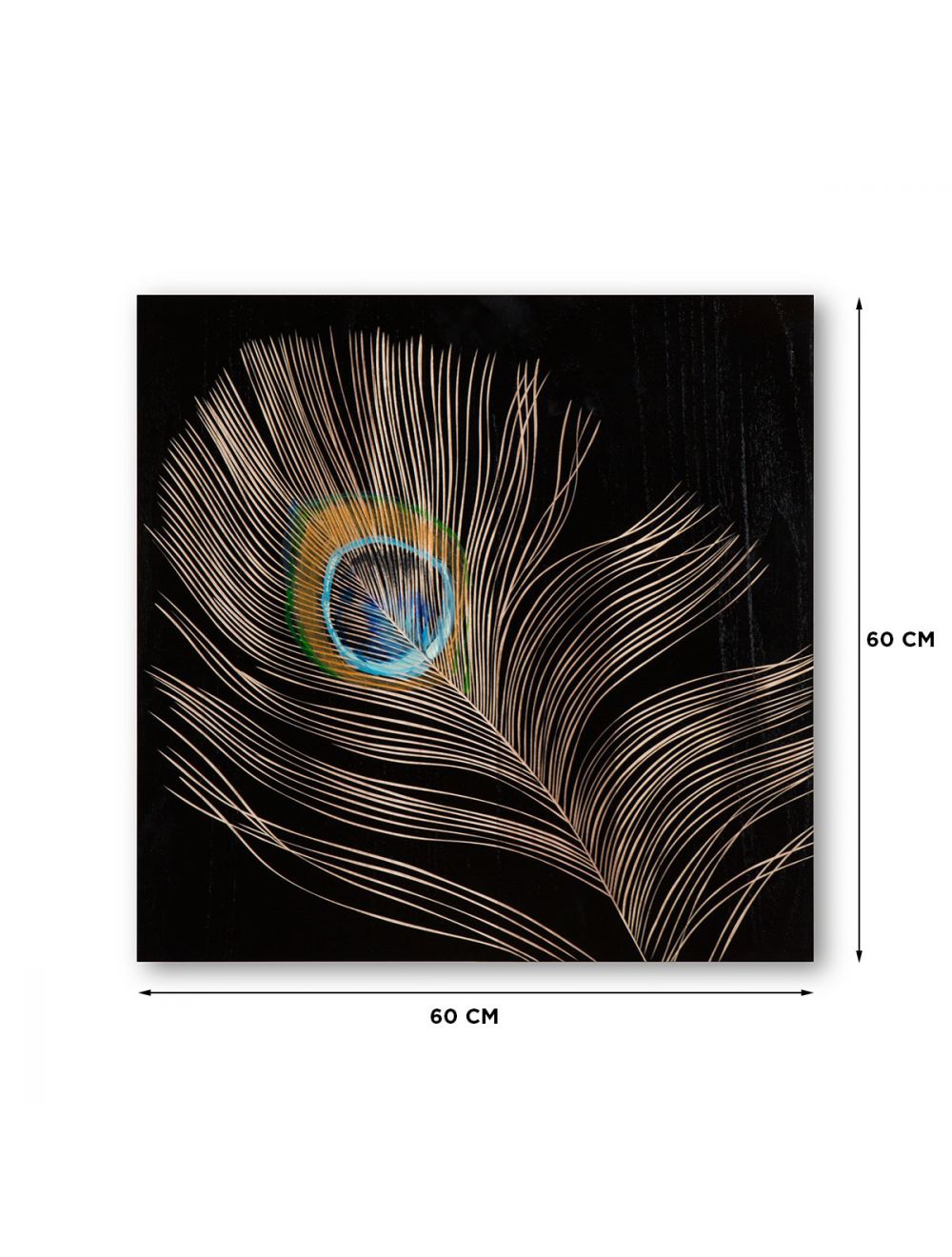 Royal Peacock Hand Painted Wall Panel I