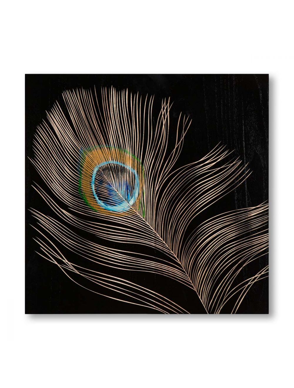 Royal Peacock Hand Painted Wall Panel I