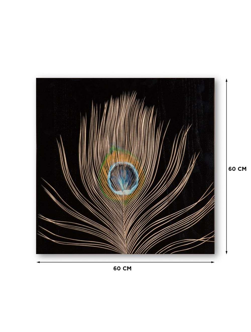 Royal Peacock Hand Painted Wall Panel II