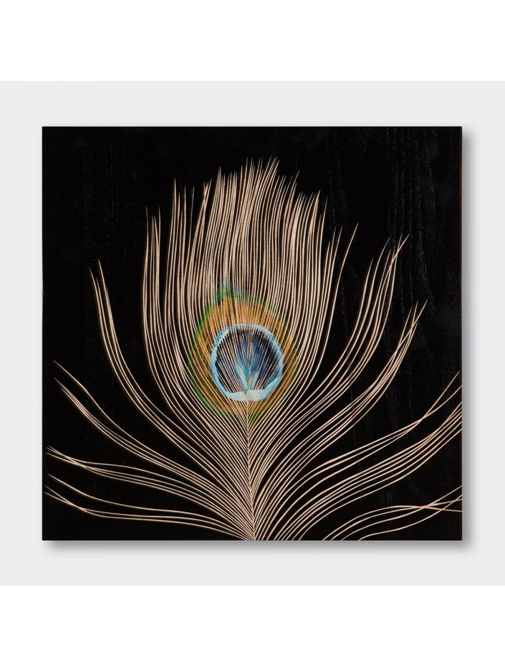 Royal Peacock Hand Painted Wall Panel II