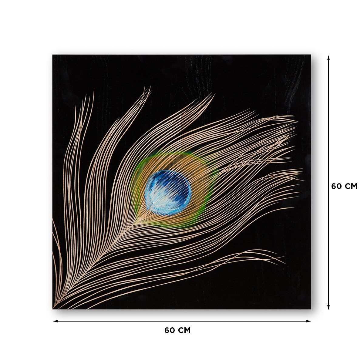 Royal Peacock Hand Painted Wall Panel III