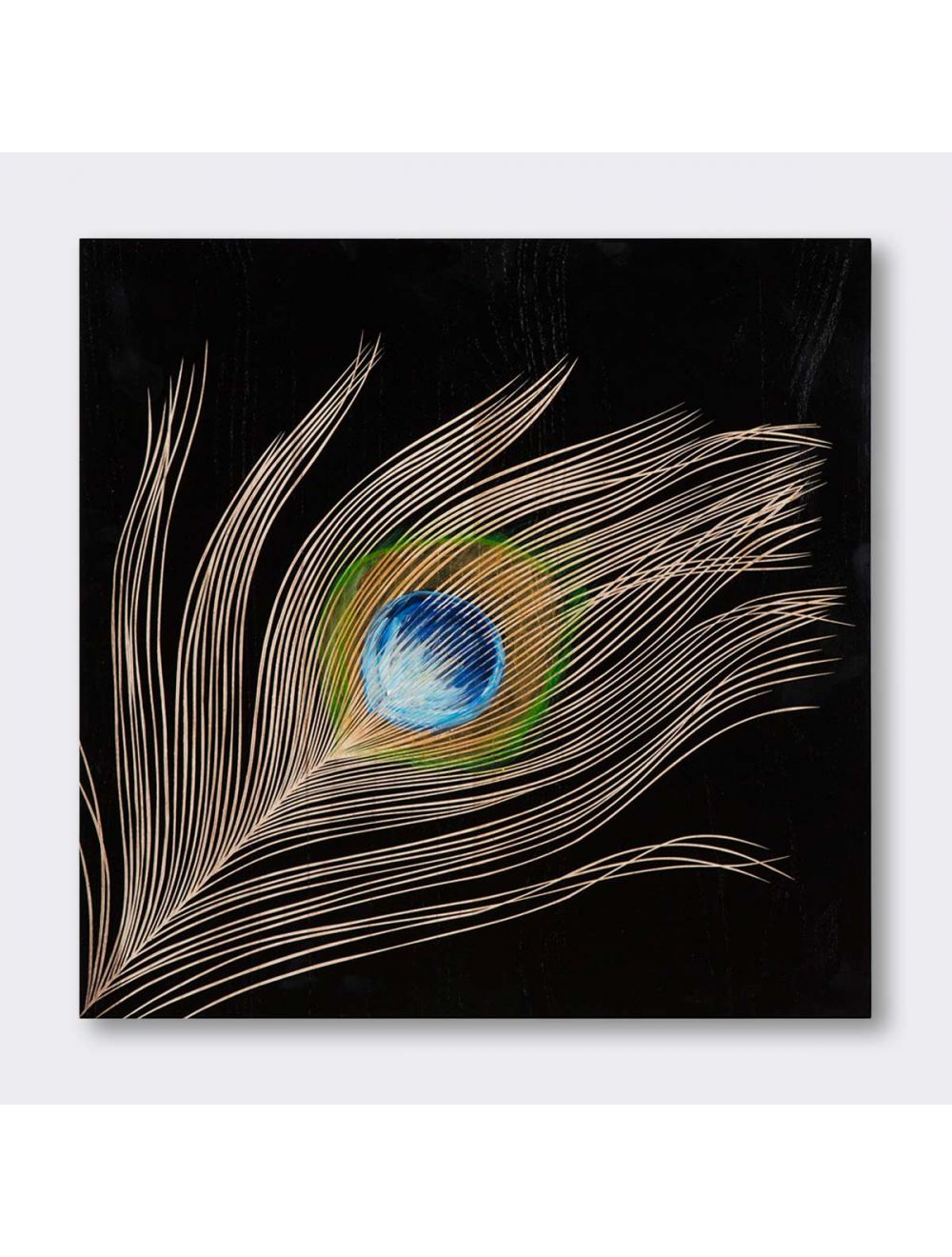 Royal Peacock Hand Painted Wall Panel III