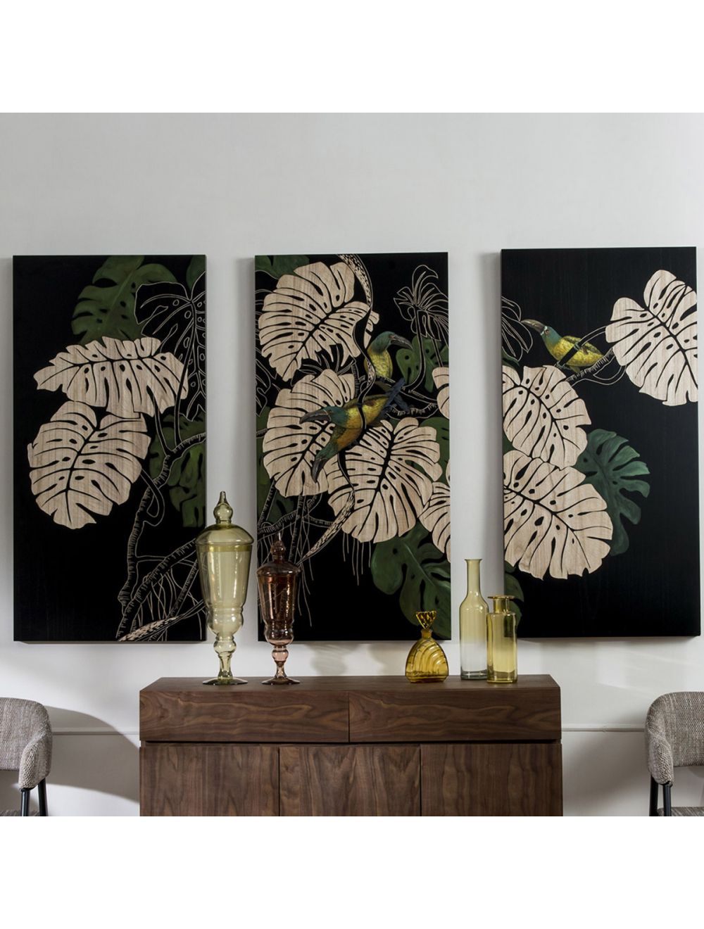 Monstera Wall Art - Set Of 3 Panels