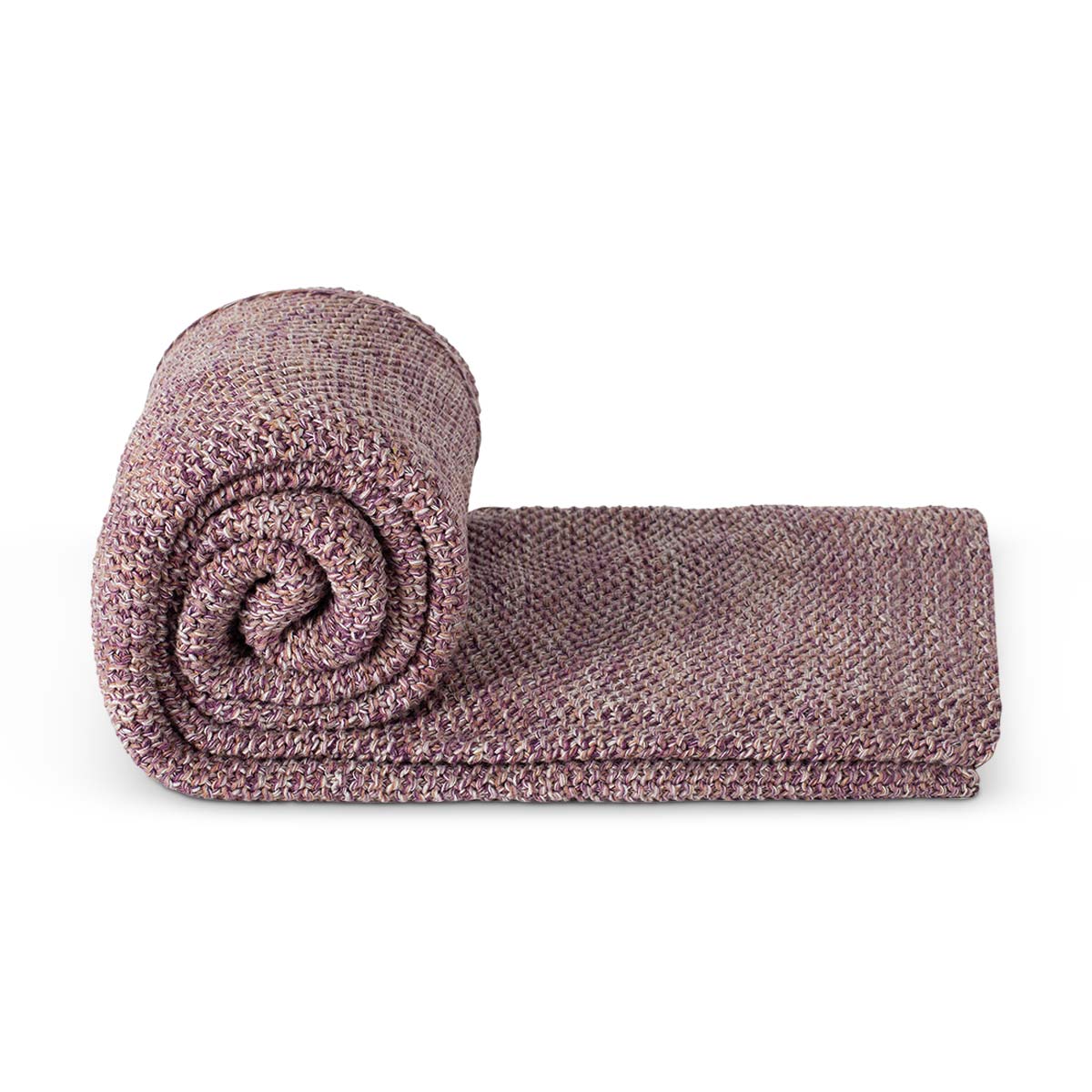 Mauve Knit Woven Throw -  - IAAH