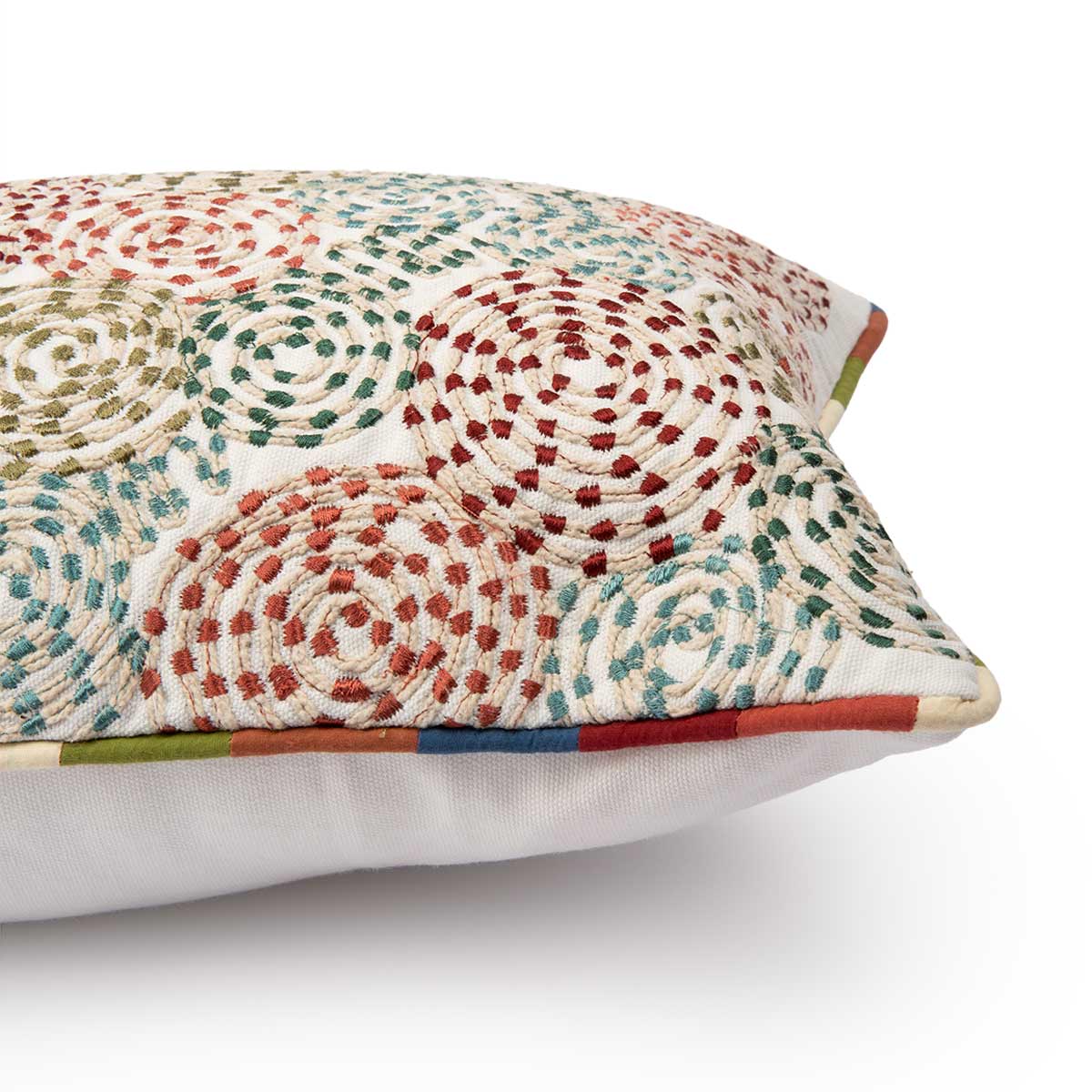 Multi-coloured Embroidered Cushion