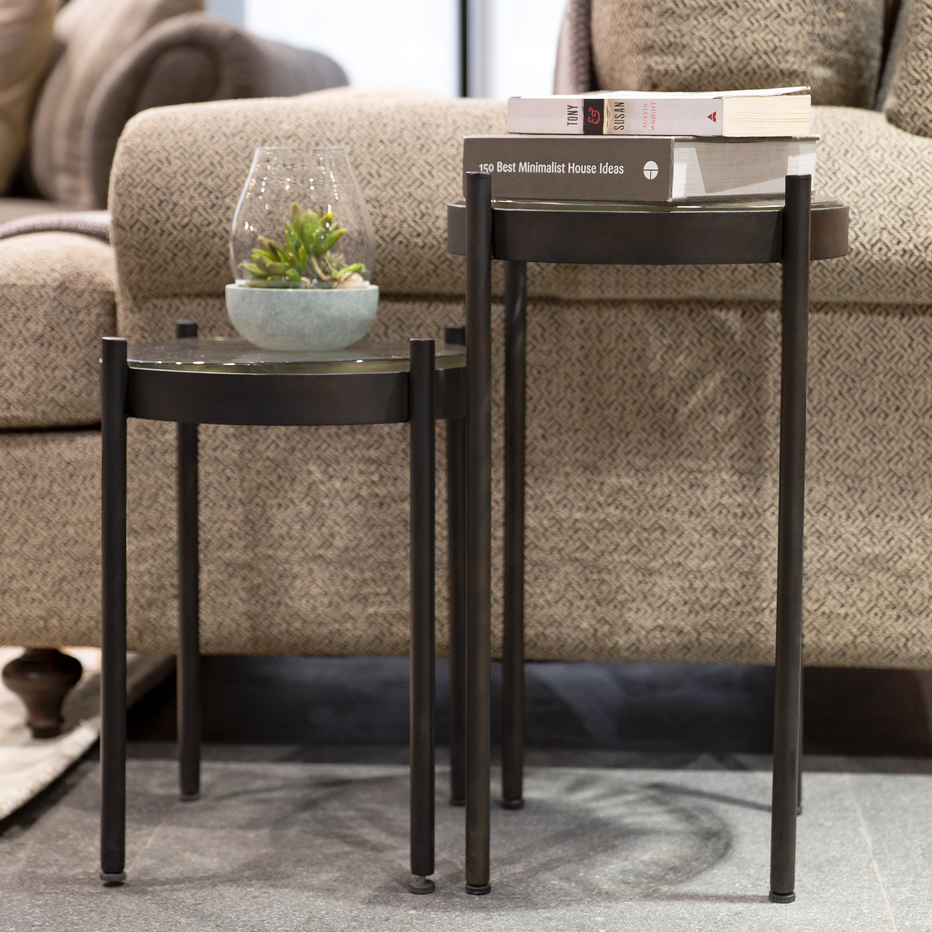 Glass Brick Side Table -  - IAAH