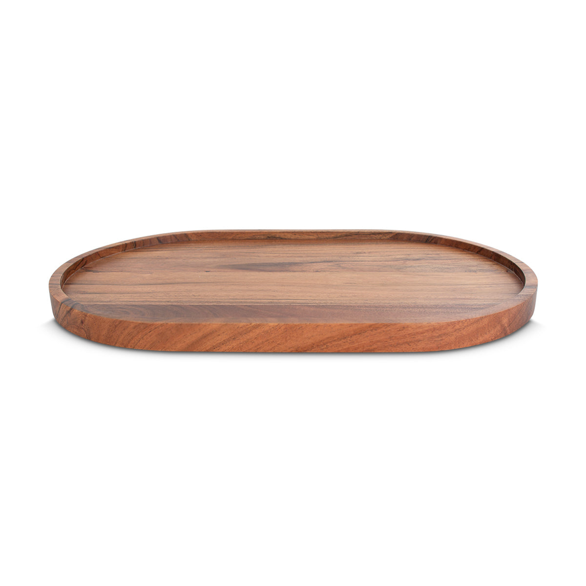 Chic Ellipse Acacia Wood Tray for Serving & Decor - IAAH