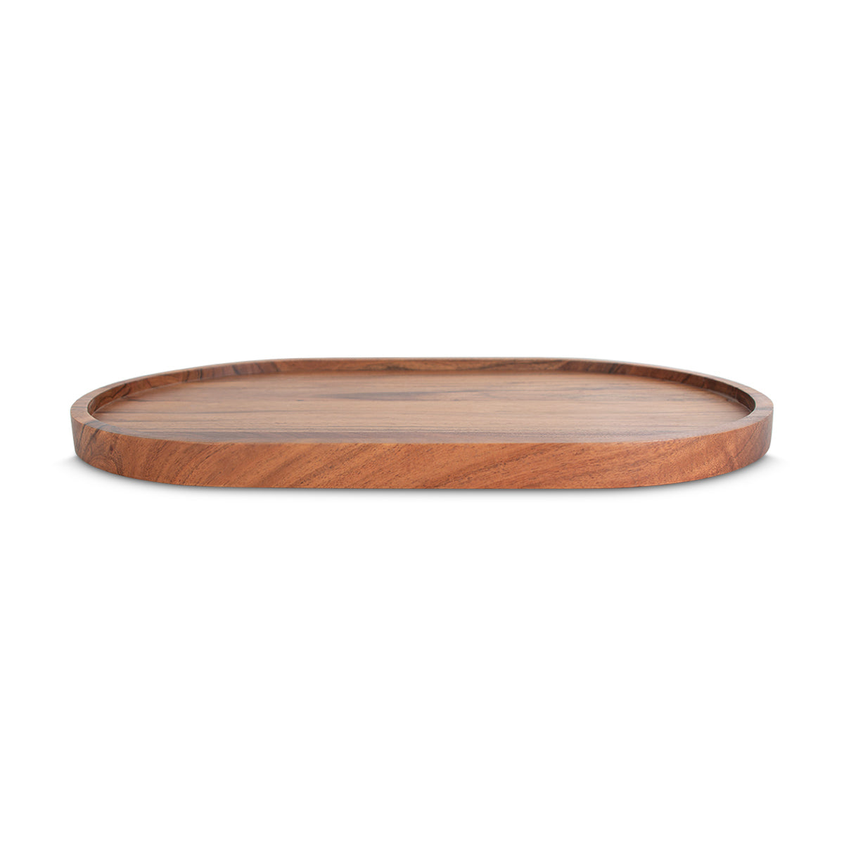 Chic Ellipse Acacia Wood Tray for Serving & Decor - IAAH