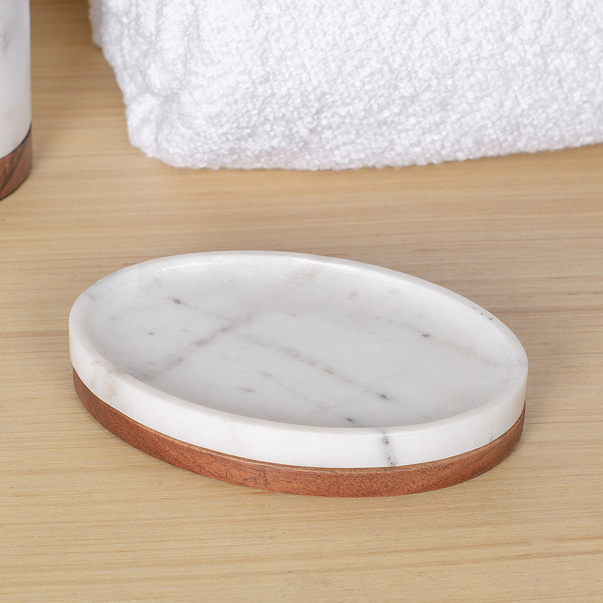 Wood & Marble Soap Dish -  - IAAH