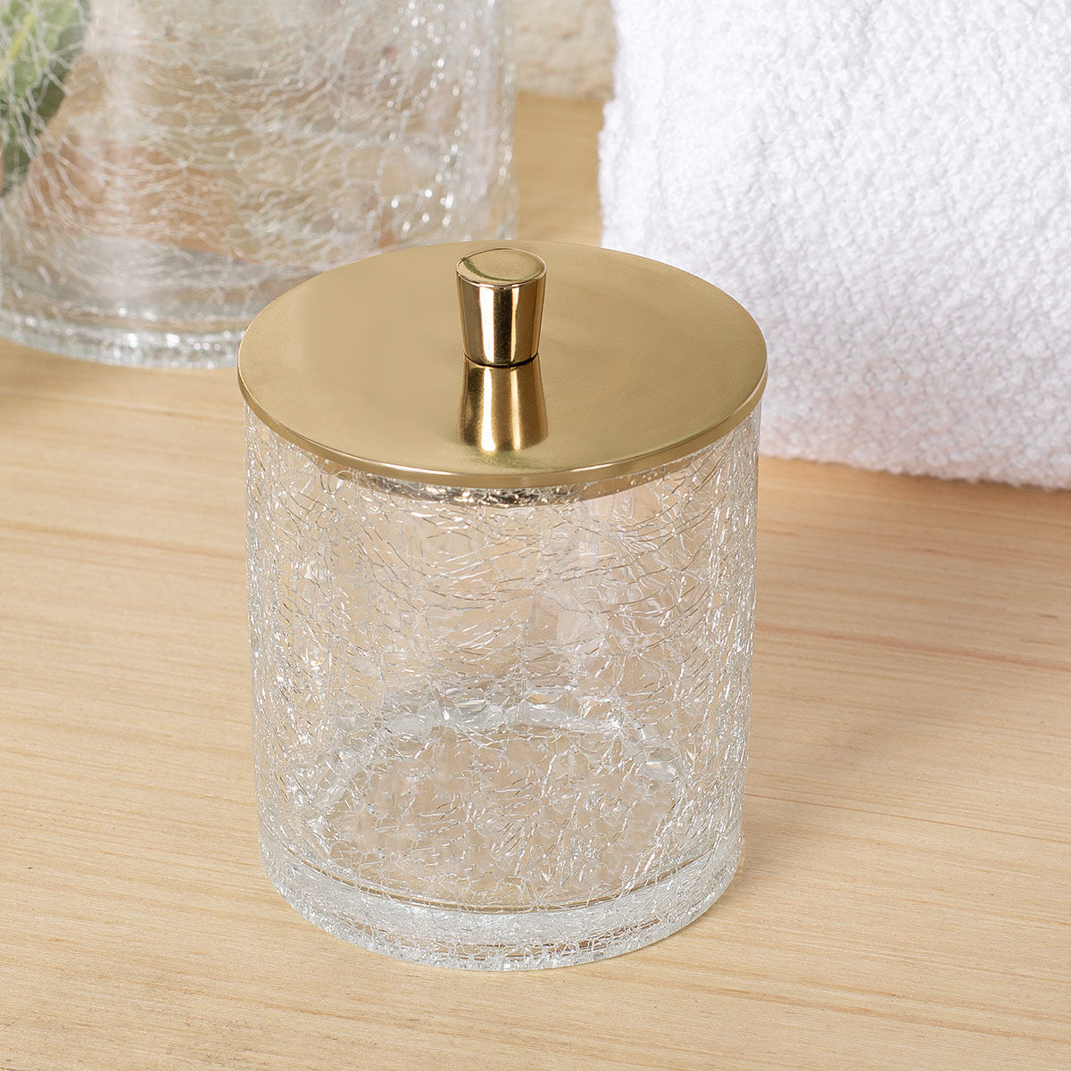 Crackle Glass Storage Jar -  - IAAH