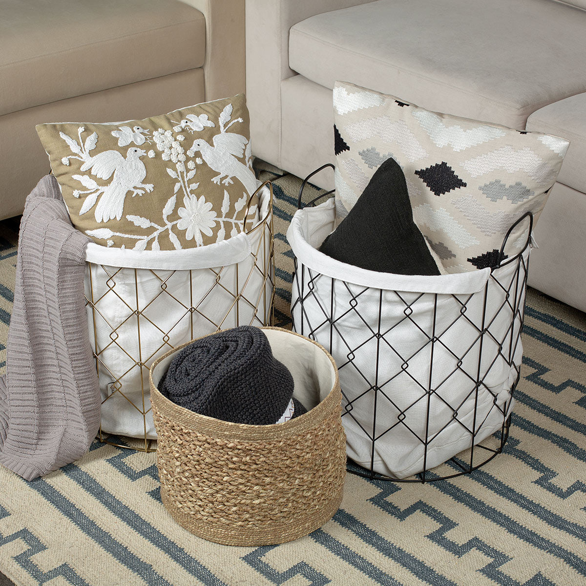 Metal Weaved Laundry Basket