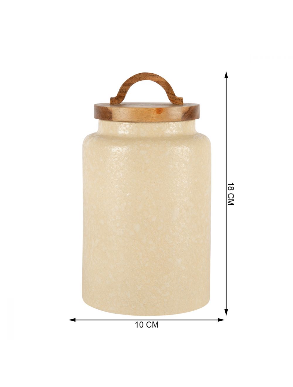 Ceramic Canister With Wooden Lid-IAAH