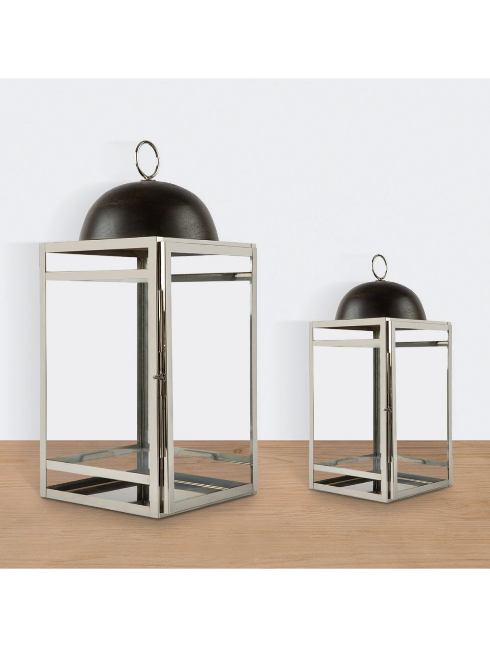 Moksha Wooden Dome Silver Lantern