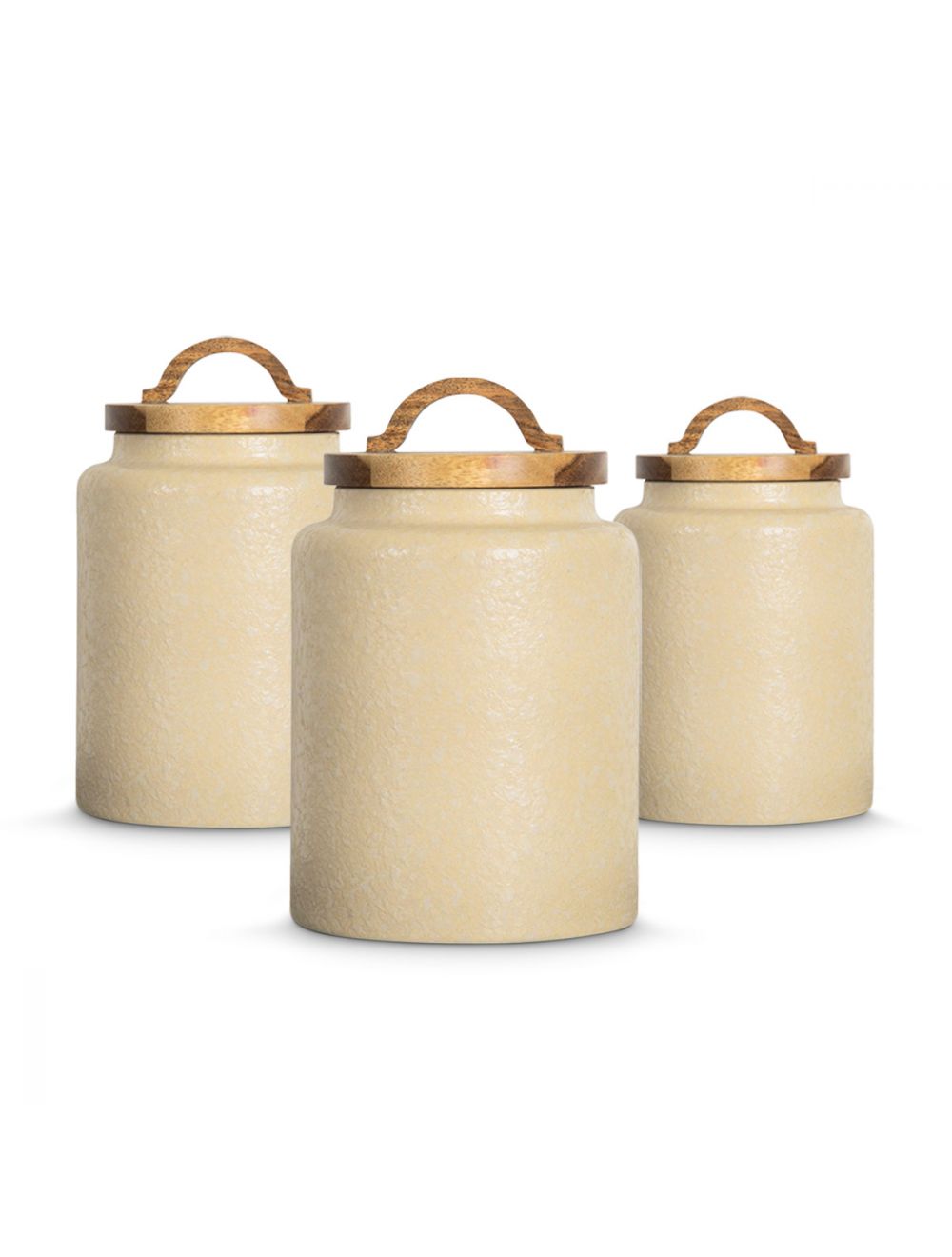 Ceramic Canister With Wooden Lid-IAAH