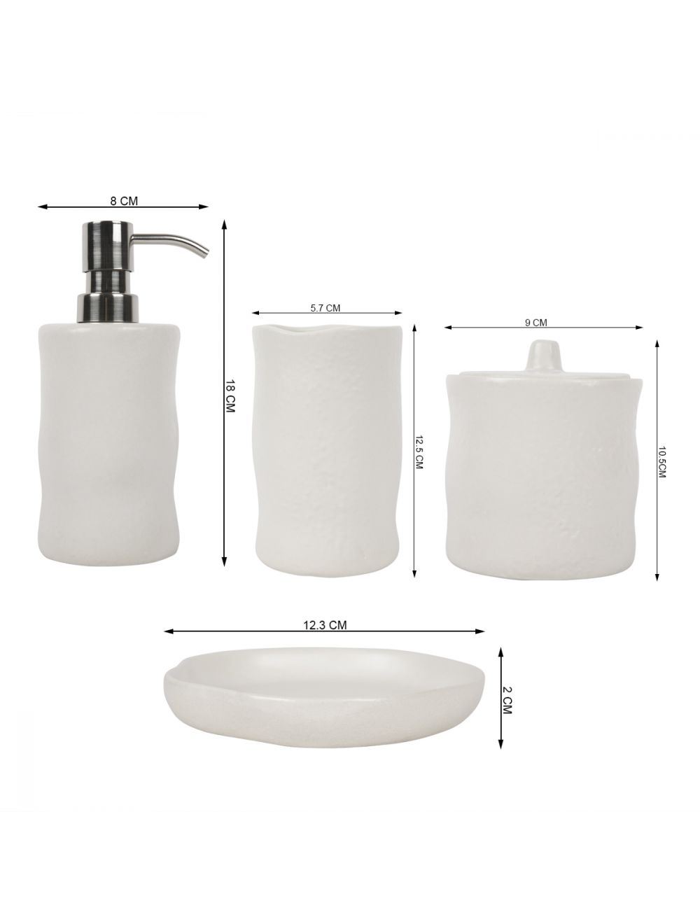 Jean Textured Bathroom Set of 4-IAAH