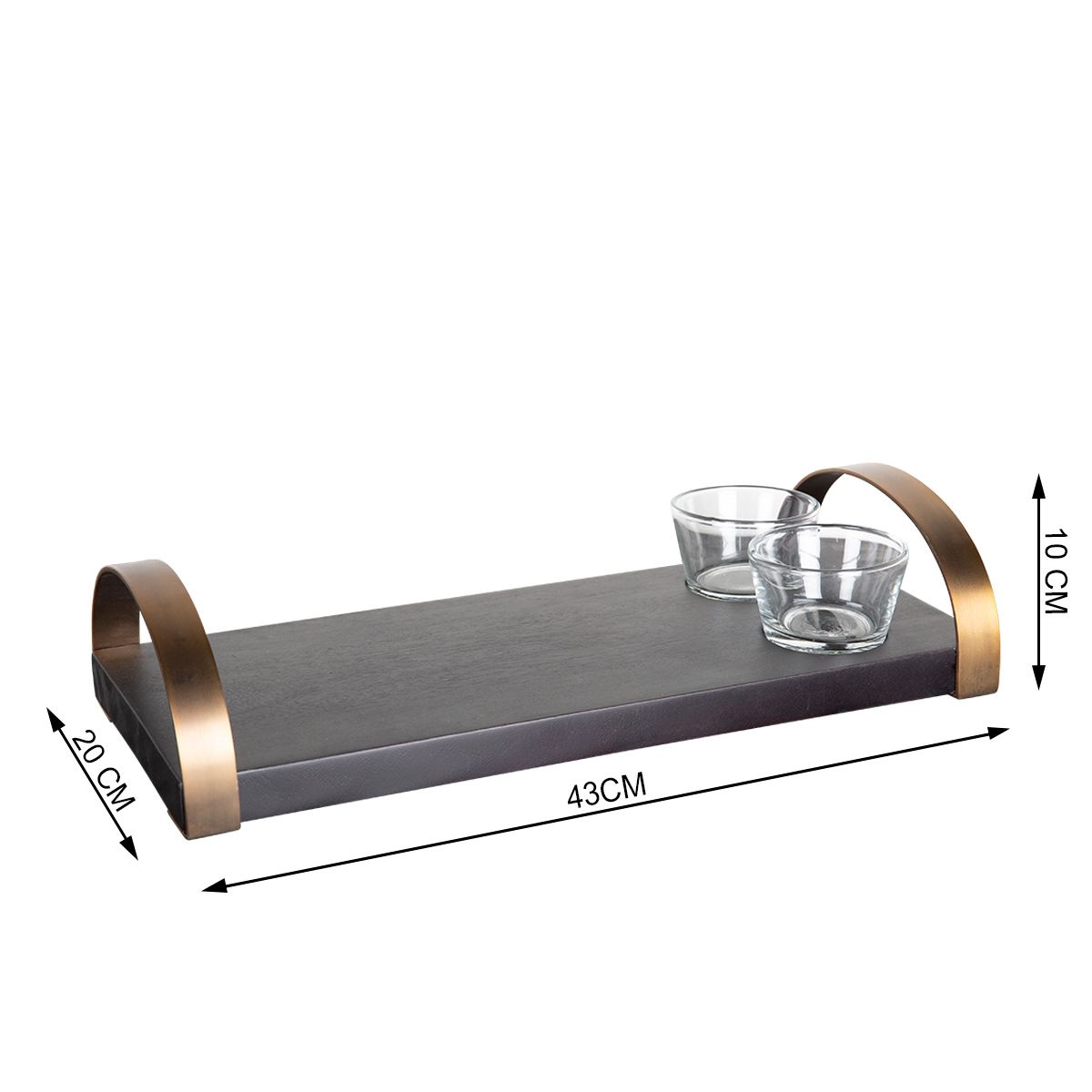 Stalwood Tray With Two Ceramic Bowls