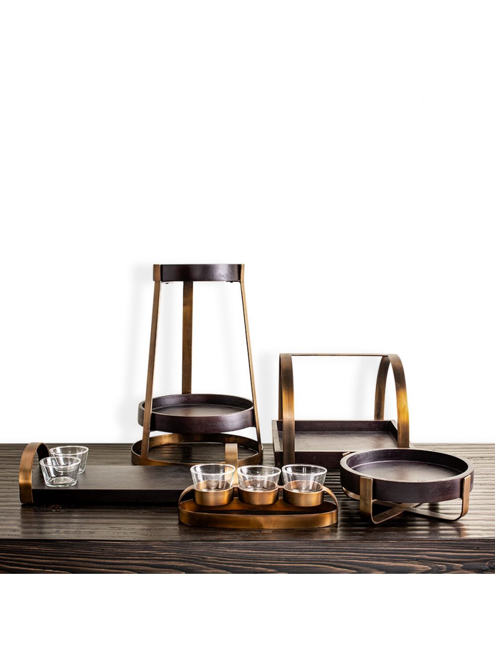 Stalwood Serving Tray With Metal Strip Stand