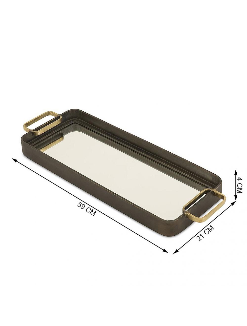 Ayna Brass & Glass Tray-IAAH