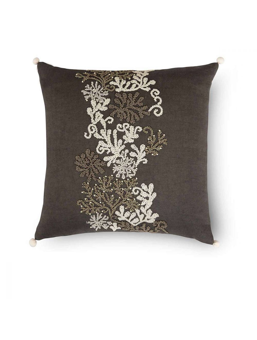 Beaded Linen Cushion-IAAH