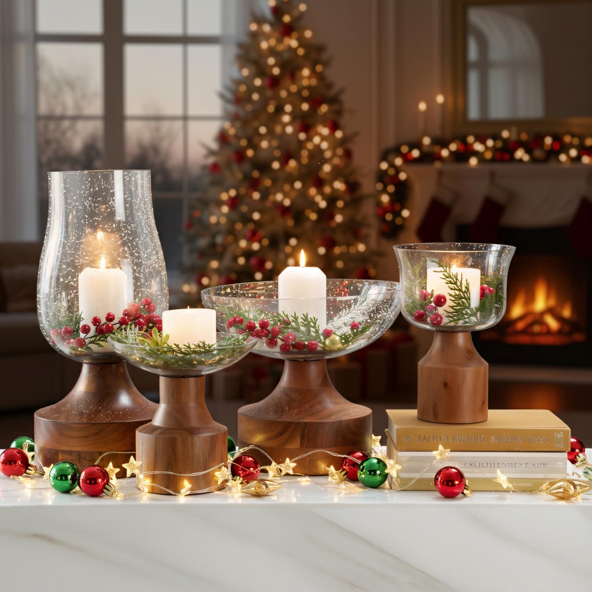 Wood & Glass Hurricane