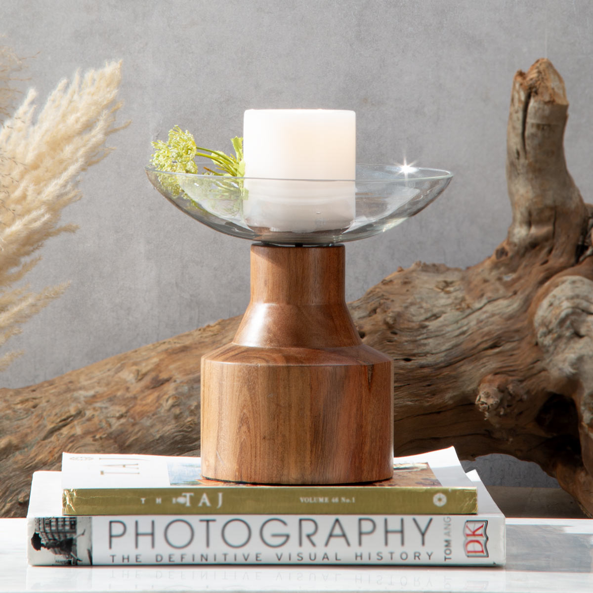 Wood & Glass Hurricane