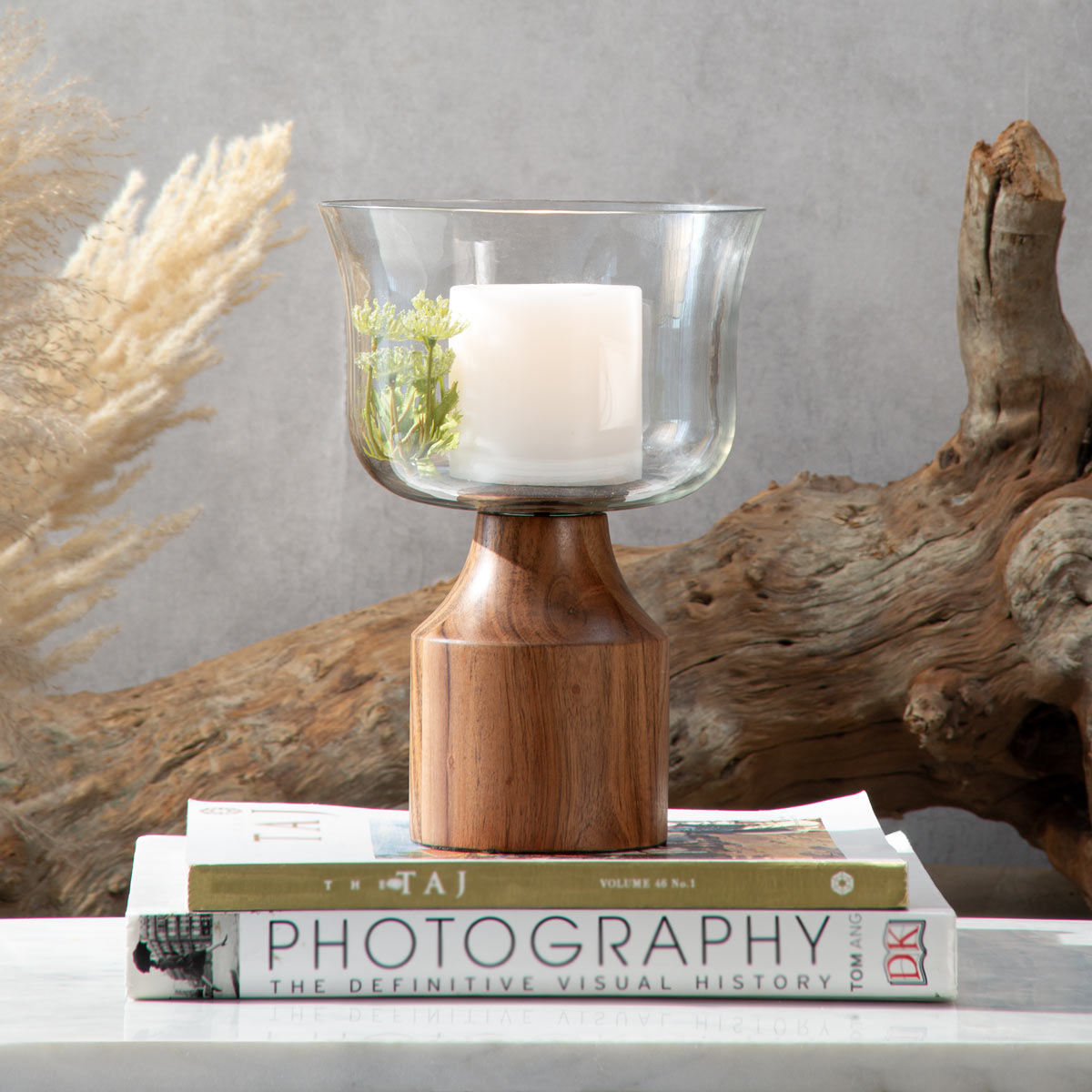 Wood & Glass Hurricane