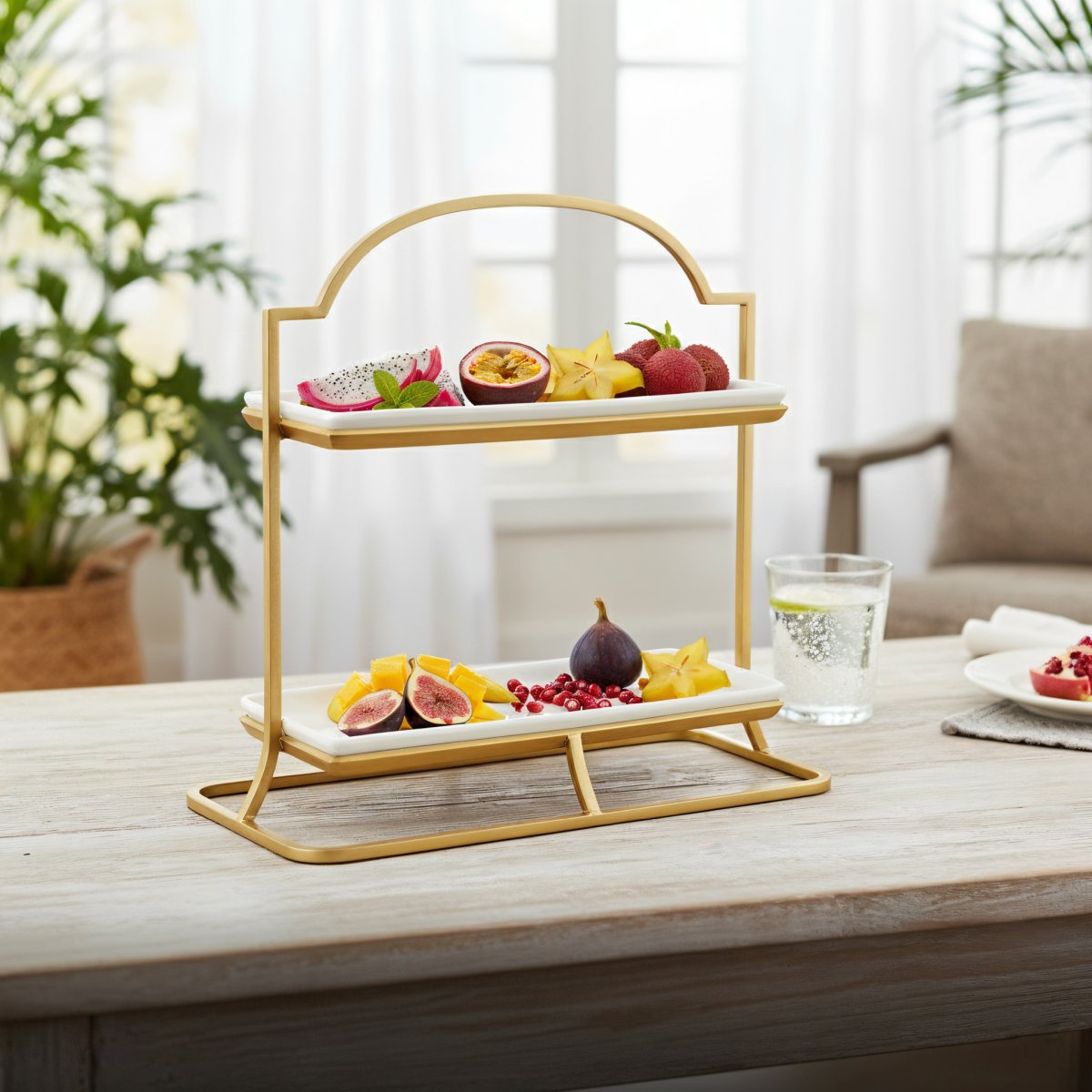 Arnaut Ceramic Tray Two Tier Stand