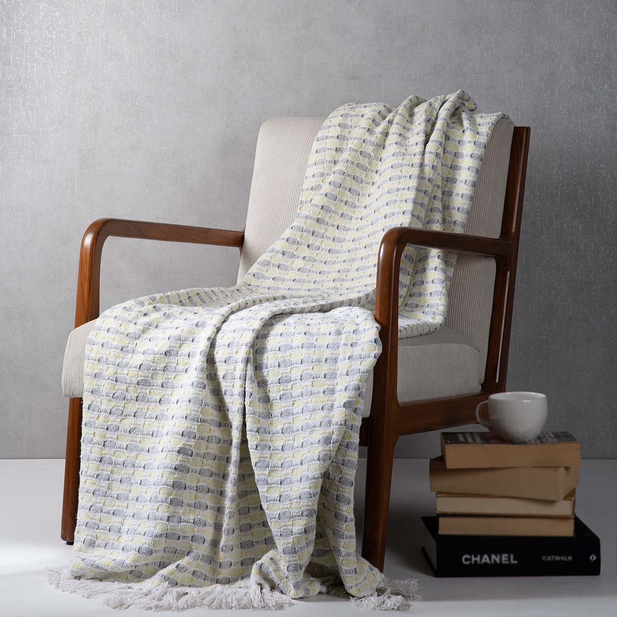 Beige Cotton Throw