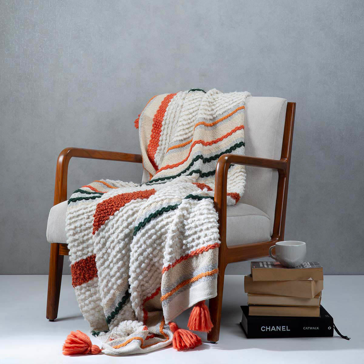 Cotton Woven Striped Throw
