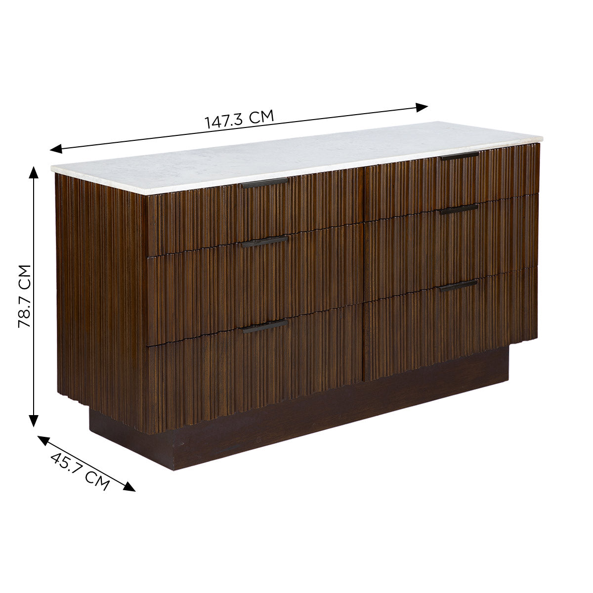 Fluted Chest of Drawer