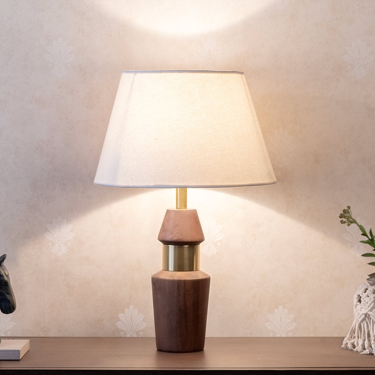 Wooden Base Table Lamp