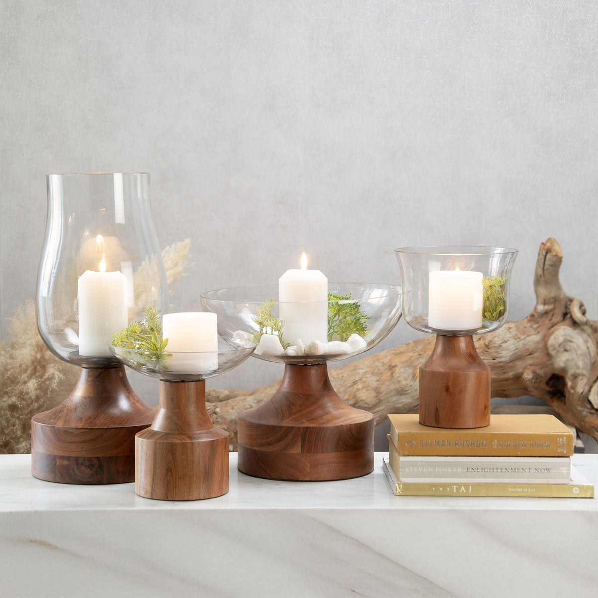 Wood & Glass Hurricane