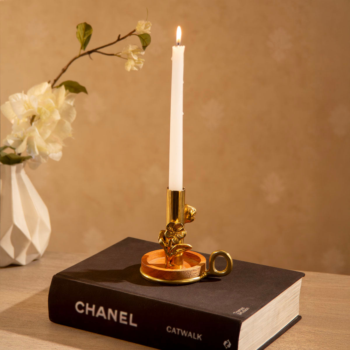 Wooden Leaf Candle Holder