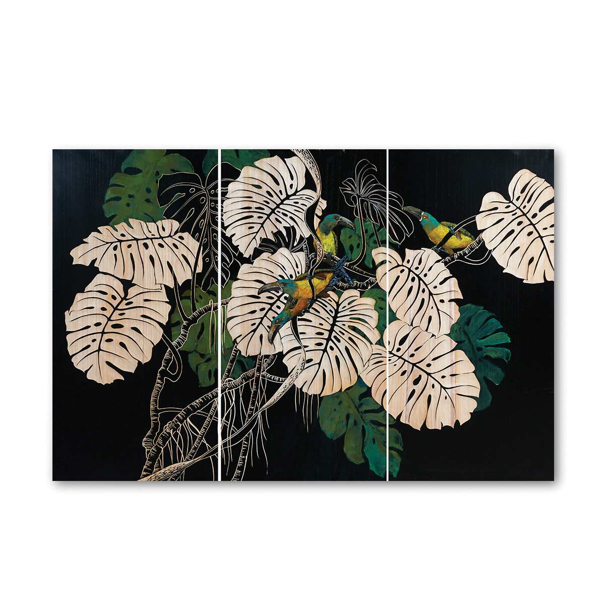 Monstera Wall Art - Set Of 3 Panels