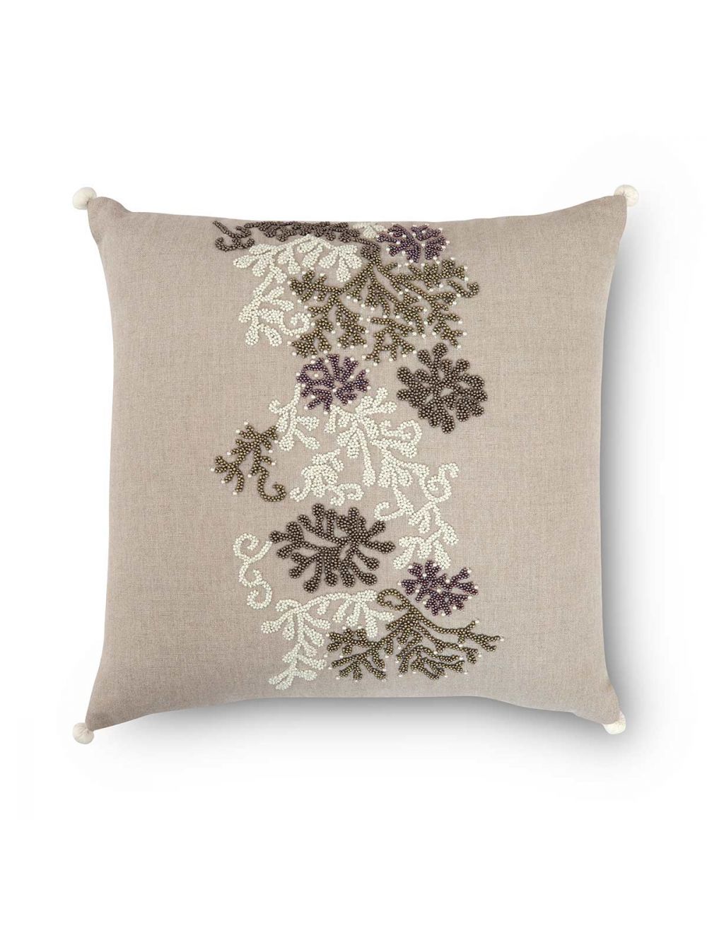Beaded Linen Cushion-IAAH