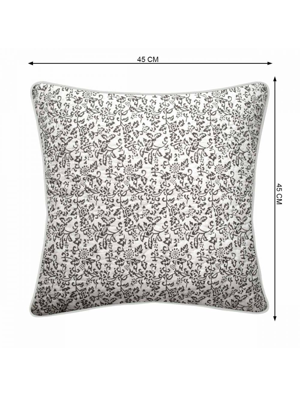 Block Printed Floral Cushion-IAAH