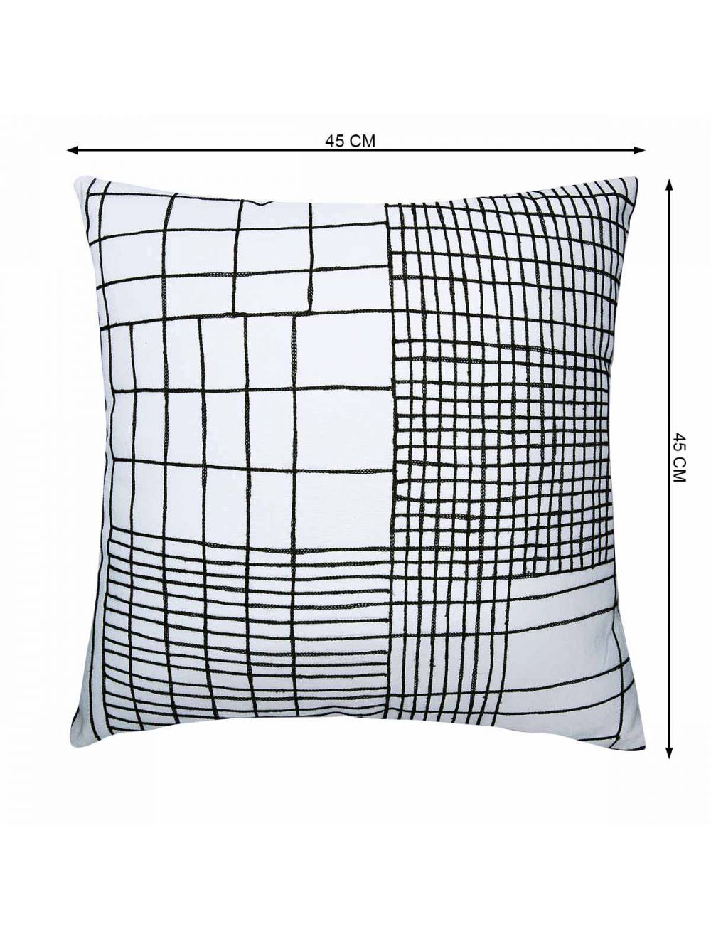 Embroidered Grid Cushion-IAAH