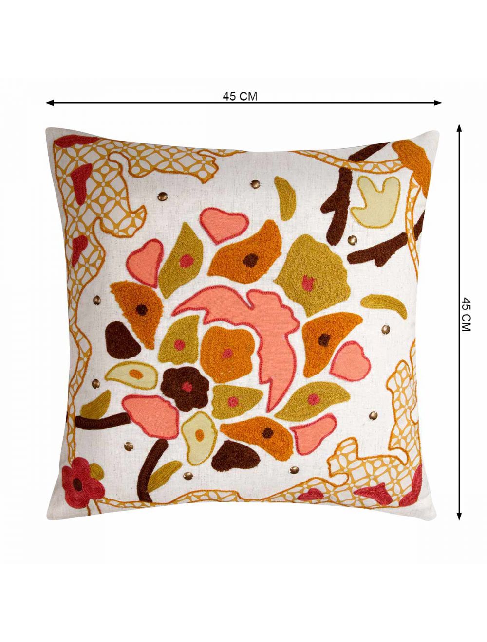 Floral Embroidered Cushion-IAAH