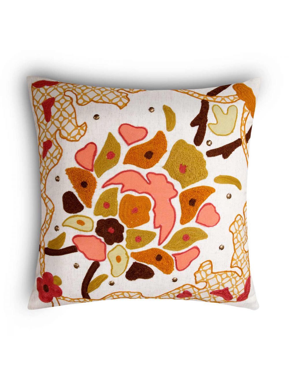 Floral Embroidered Cushion-IAAH