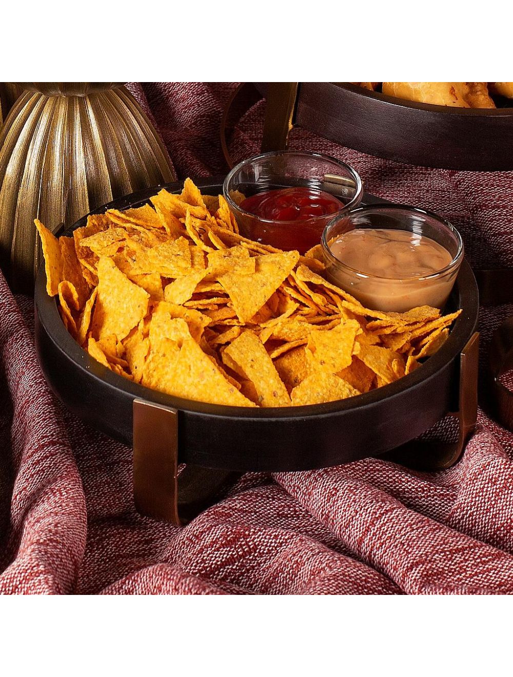 Stalwood Serving Tray With Metal Strip Stand