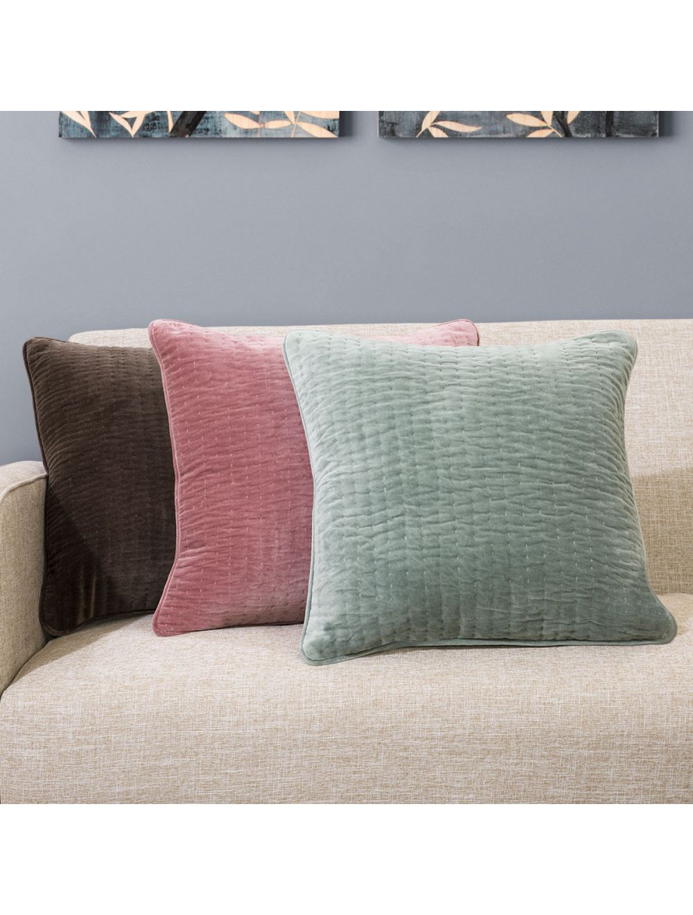 Velvet Hand Quilted Cushion